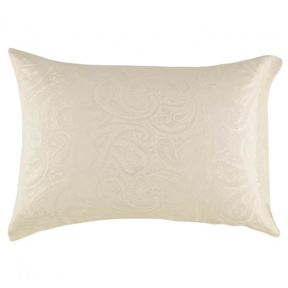 Christian Fischbacher Seide  Jacquard Paisley 027 offweiss, Seide Bettwäsche