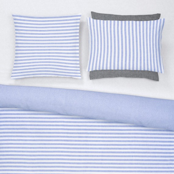 Christian Fischbacher Summertime Morning Sky 056, linge de lit en demi-lin Crispy