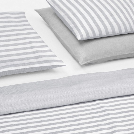 Christian Fischbacher Summertime Silvermoon 005, linge de lit en demi-lin Crispy