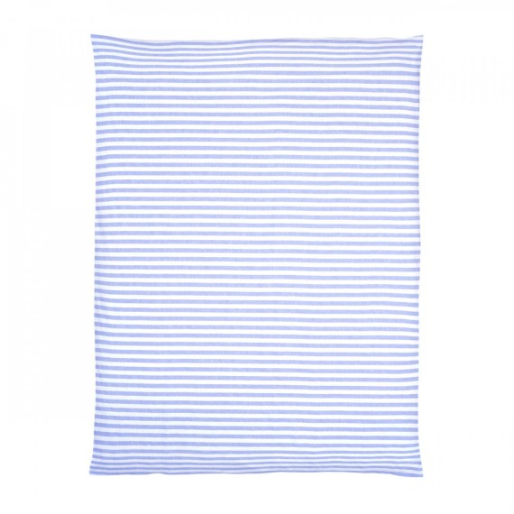 Christian Fischbacher Summertime Morning Sky 056, bianchieria da letto a righe in mezzo lino Crispy