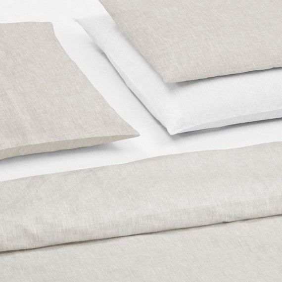 Christian Fischbacher Sunkiss 013 oatmeal, biancheria da letto in mezzo lino Crispy