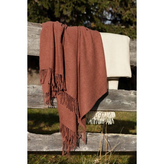 Christian Fischbacher 902 rosso e 900 cream plaid in cashmere