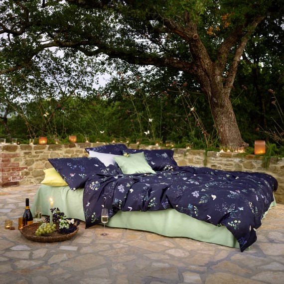 Schlossberg Mid Summer Night schwarz, Satin Bettwäsche