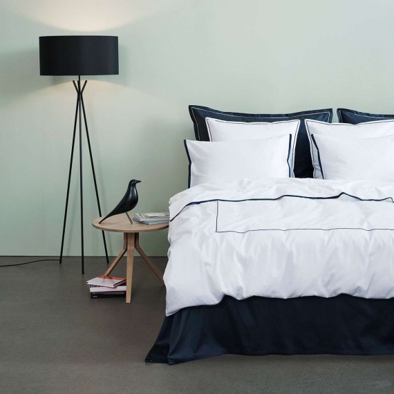 Schlossberg Clark ardoise, Satin Bettwäsche mit Stehsaum