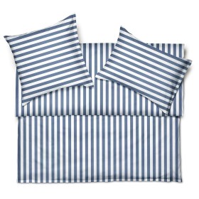 Biancheria Aris GOTS marine di Schlossberg – Rigature Senza Tempo in Organic Satin