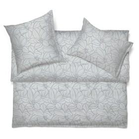 Schlossberg Magnolia gris, linge de lit en jacquard