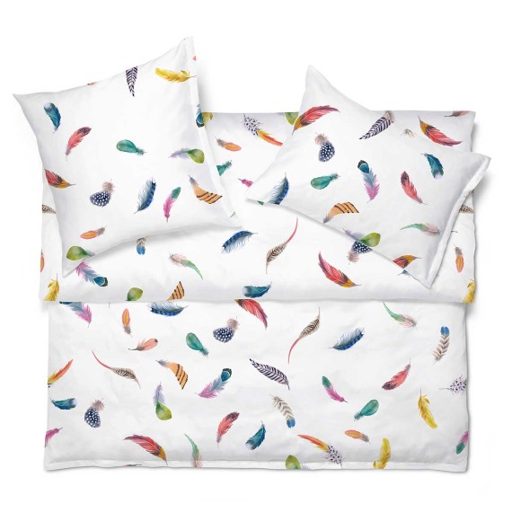 Schlossberg Tinka blanc, Jersey Bettwäsche mit Federn
