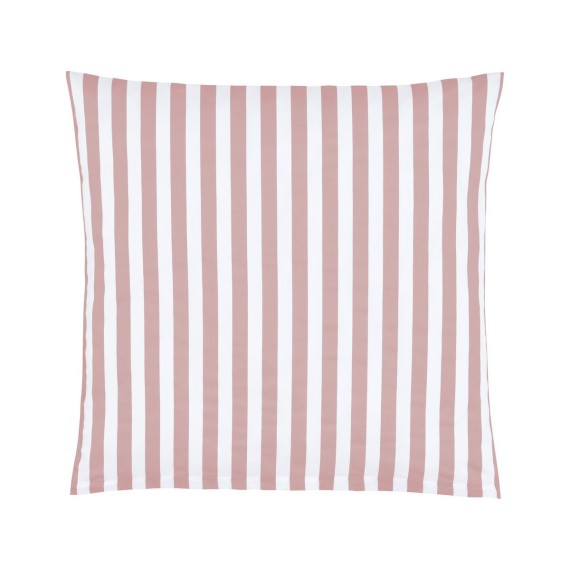 Christian Fischbacher Calma 142 terra, linge de lit en satin avec rayures