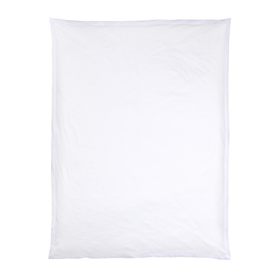 Christian Fischbacher Color Frame 010 bianco, biancheria da letto in satin con balza