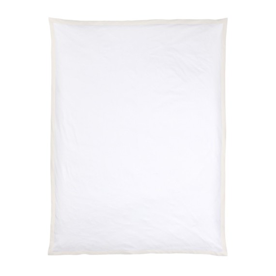 Christian Fischbacher Color Frame 207 ivoire, linge de lit en satin avec volant