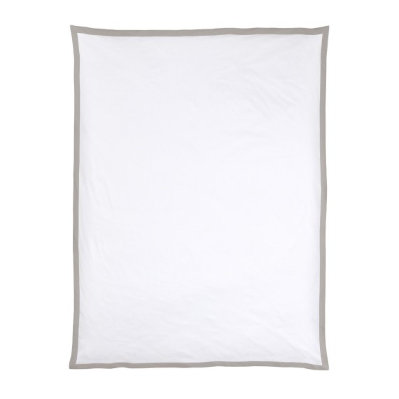 Christian Fischbacher Color Frame 225 ardesia, biancheria da letto in satin con balza