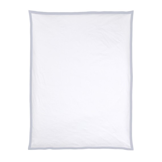 Christian Fischbacher Color Frame 025 gris, linge de lit en satin avec volant