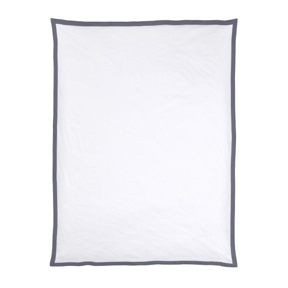 Christian Fischbacher Color Frame 095 antracite, biancheria da letto in satin con balza