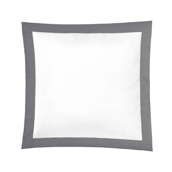 Christian Fischbacher Color Frame 225 ardesia, biancheria da letto in satin con balza