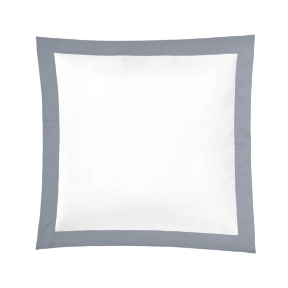 Christian Fischbacher Color Frame 025 gris, linge de lit en satin avec volant