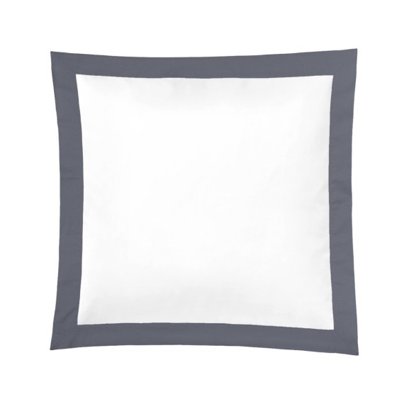 Christian Fischbacher Color Frame 095 antracite, biancheria da letto in satin con balza