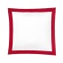 Christian Fischbacher Color Frame 292 rouge, linge de lit en satin avec volant