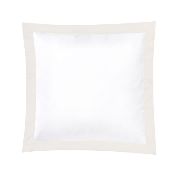 Christian Fischbacher Color Frame 207 ivoire, linge de lit en satin avec volant