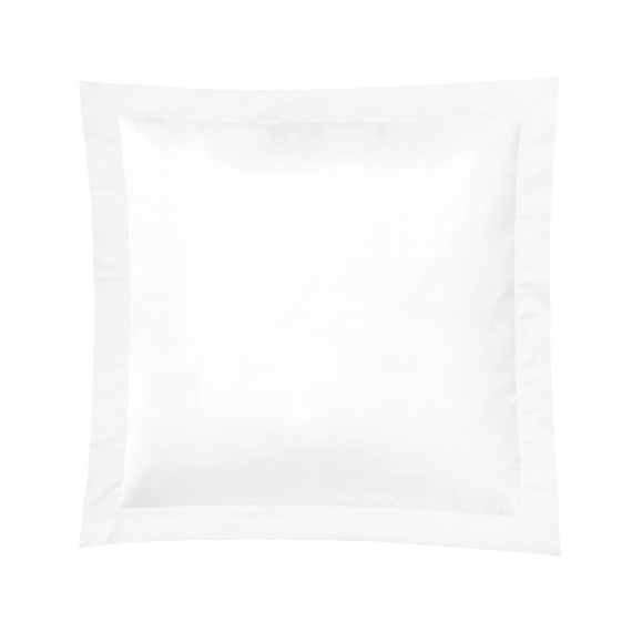 Christian Fischbacher Color Frame 010 bianco, biancheria da letto in satin con balza