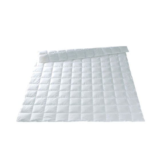 Christian Fischbacher Prince - Duvet léger à cassettes, batiste argent 8171D