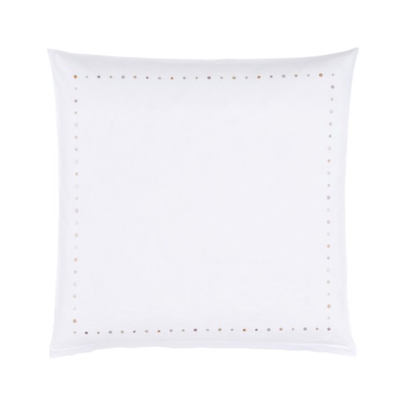 Christian Fischbacher Twinkle 305 bronzo-oro-argento, biancheria da letto in raso ricamata