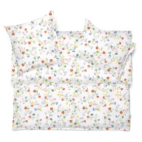 Schlossberg Elin blanc, linge de lit en satin avec des fleurs