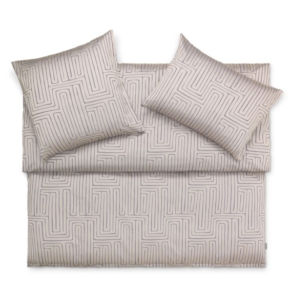 Schlossberg Silas beige, linge de lit géométrique en jacquard