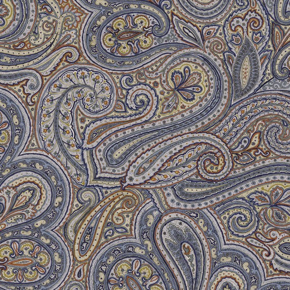 Schlossberg Perinn bleu, biancheria da letto in jersey con trama in paisley