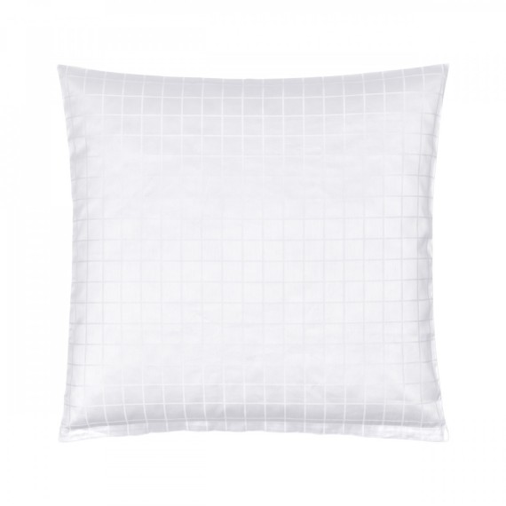 Christian Fischbacher Times Square 010 weiss, Satin Bettwäsche, die das klassische Karo-Motiv neu interpretiert