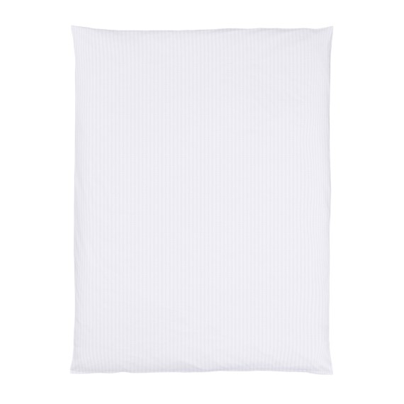 Christian Fischbacher Manhattan 010 blanc linge de lit en satin à fines rayures