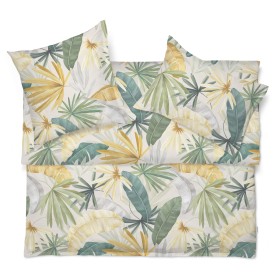 Schlossberg Palma beige - Linge de lit en jersey avec palmiers