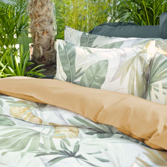 Schlossberg Palma beige - Jersey Bettwäsche mit Palmen