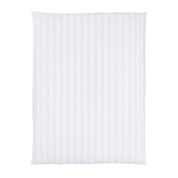 Christian Fischbacher Broadway 010 bianco, biancheria da letto in satin con ampie righe verticali