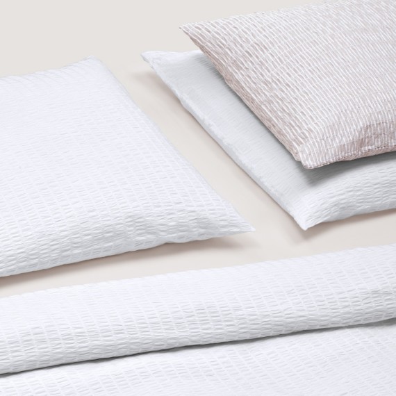 Christian Fischbacher Twist 010 bianco - Biancheria da letto in seersucker