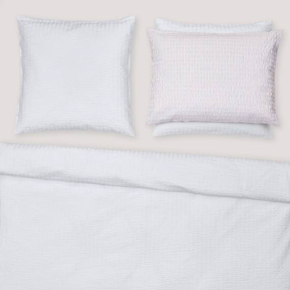 Christian Fischbacher Twist 010 bianco - Biancheria da letto in seersucker