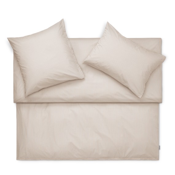 Schlossberg Andrin beige - Biancheria da letto a quadri in percalle