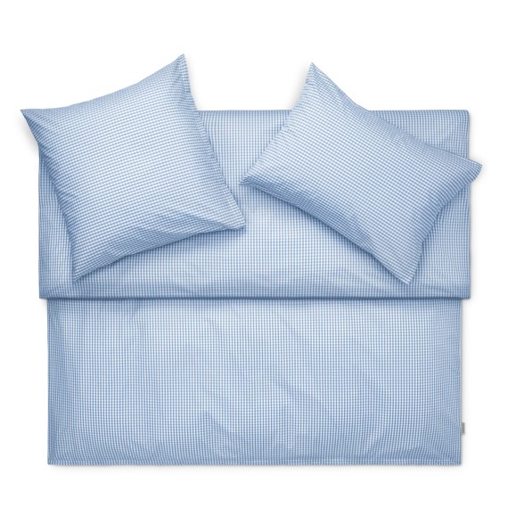 Schlossberg Andrin bleu - Linge de lit en percale avec des carreaux