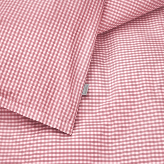 Schlossberg Andrin rouge - Linge de lit en percale avec des carreaux