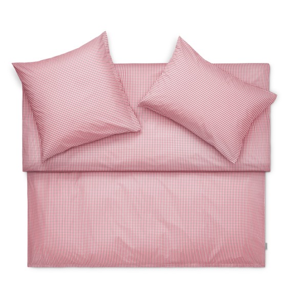 Schlossberg Andrin rouge - Linge de lit en percale avec des carreaux