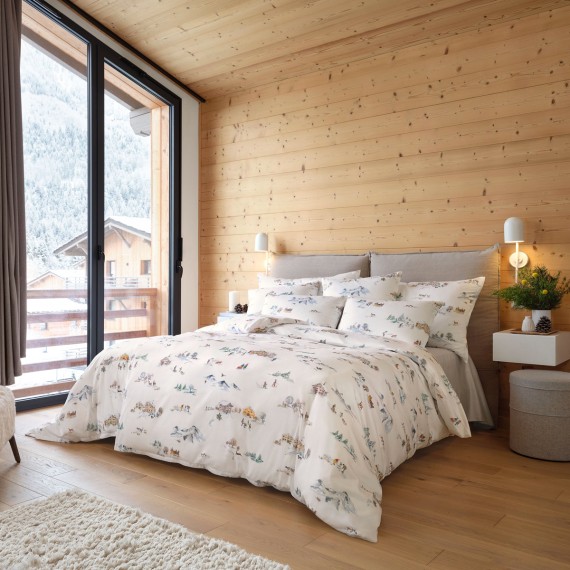 Schlossberg Montagna - Biancheria da letto in jersey con trama invernale