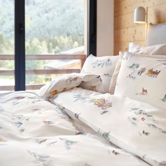 Schlossberg Montagna - Biancheria da letto in jersey con trama invernale