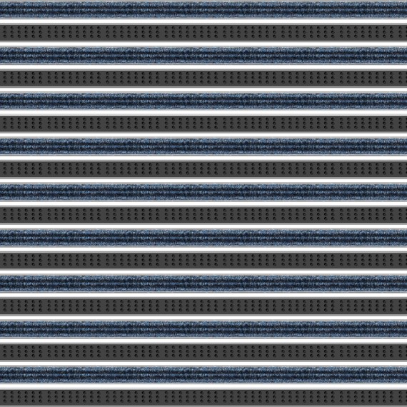 Tapis d'entrée Top Clean Trend 22mm reps et profilé brosses 040 bleu chiné 310 noir