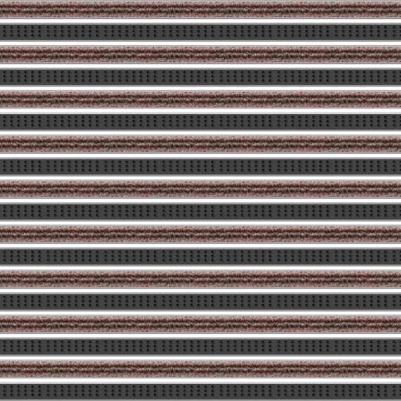 Zerbino Top Clean Trend 22mm rips e profilo a spazzola 110 malva 310 nero