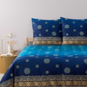 Bassetti Granfoulard Pallavicino B1 blu, biancheria da letto in raso