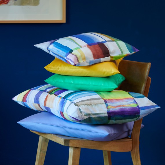 Christian Fischbacher Leda, linge de lit avec rectangles aquarellés