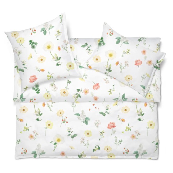 Linge de Lit Zinnia de Schlossberg – Fleurs d'Été Fraîches en Satin