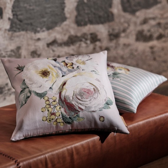 Housse de coussin Fiorenza – Jacquard fleuri de Fischbacher
