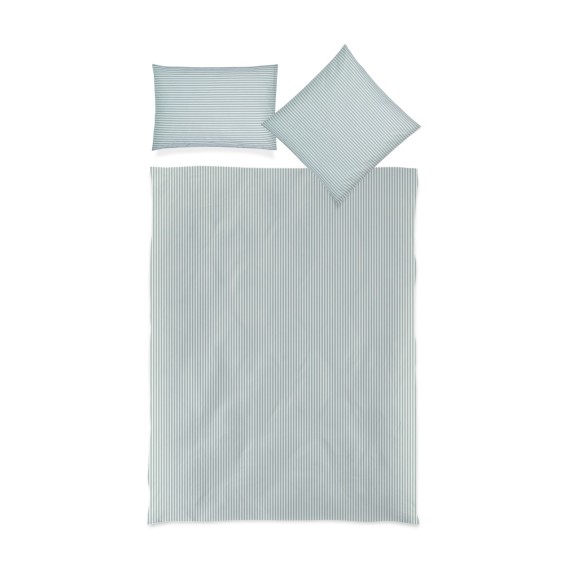 Christian Fischbacher Nils 011 blu foschia - Biancheria da letto a righe eleganti in Renforcé