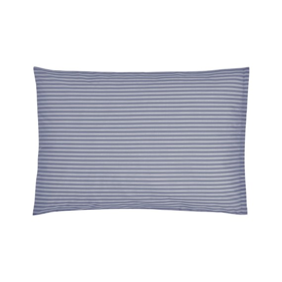 Christian Fischbacher Nils 351 blu tortora - Biancheria da letto a righe eleganti in Renforcé