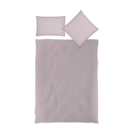 Christian Fischbacher Nils 828 rosa chiaro - Biancheria da letto a righe eleganti in Renforcé